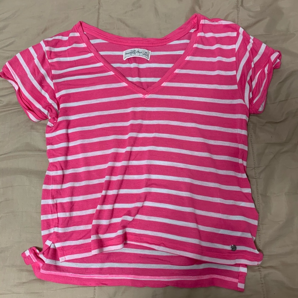 Abercrombie Pink striped shirt